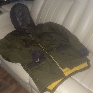 Lands End lined puffer jacket with hood EUC